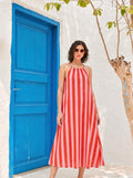 Sunset Stripe Cotton Maxi Dress