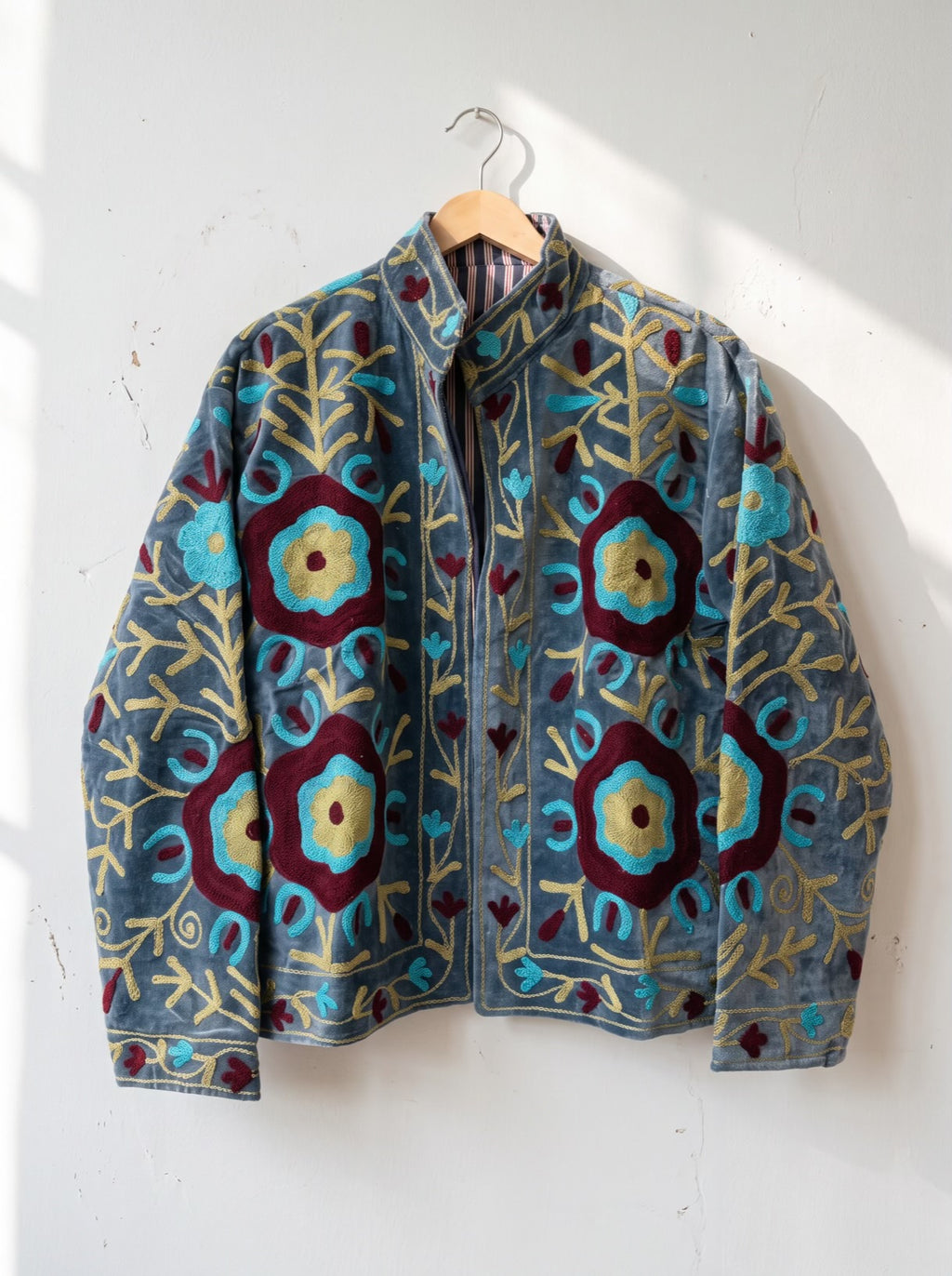 Azure Garden Suzani Velvet Jacket
