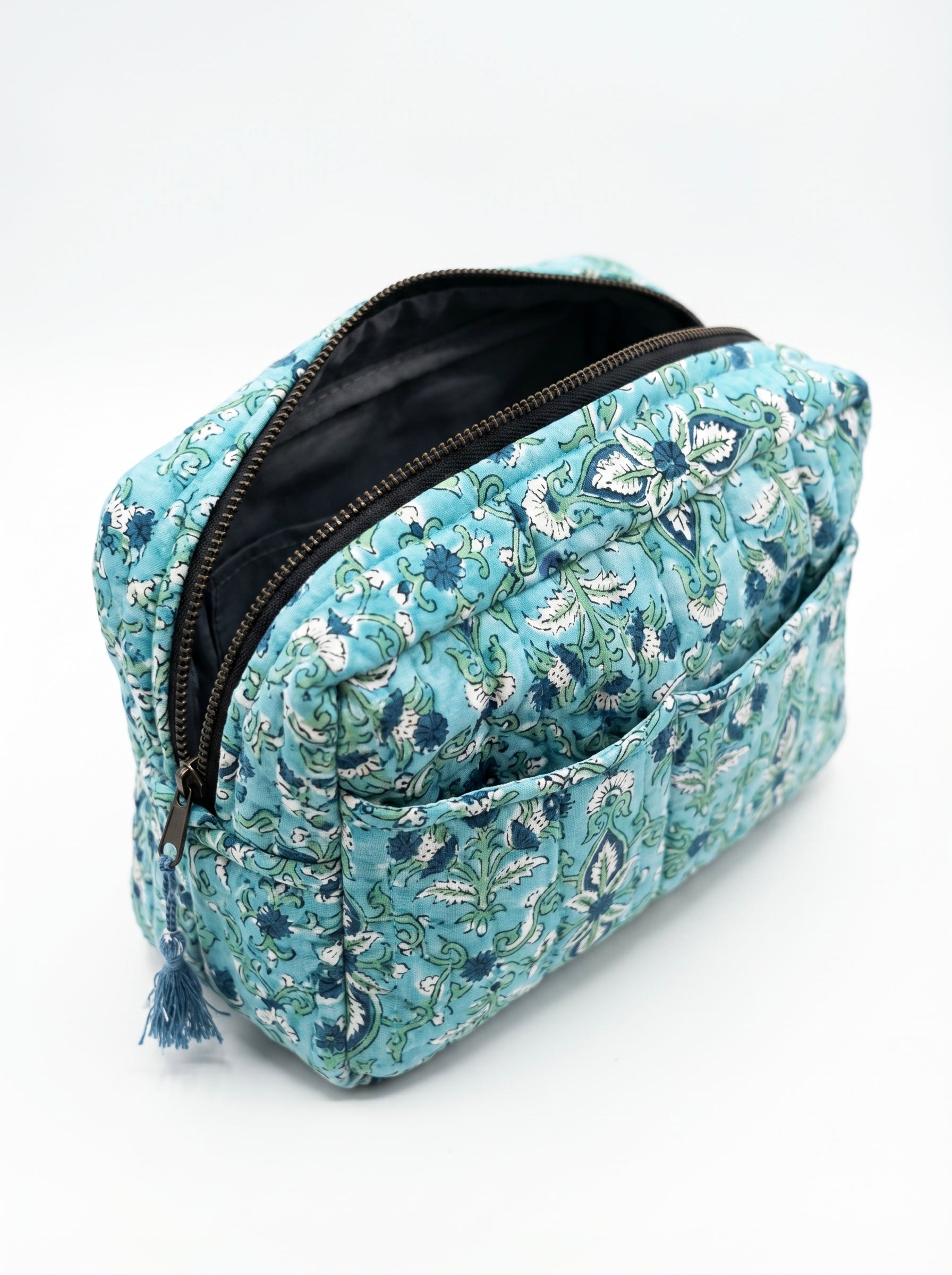 Aqua Garden Quilted Cosmetic Bag