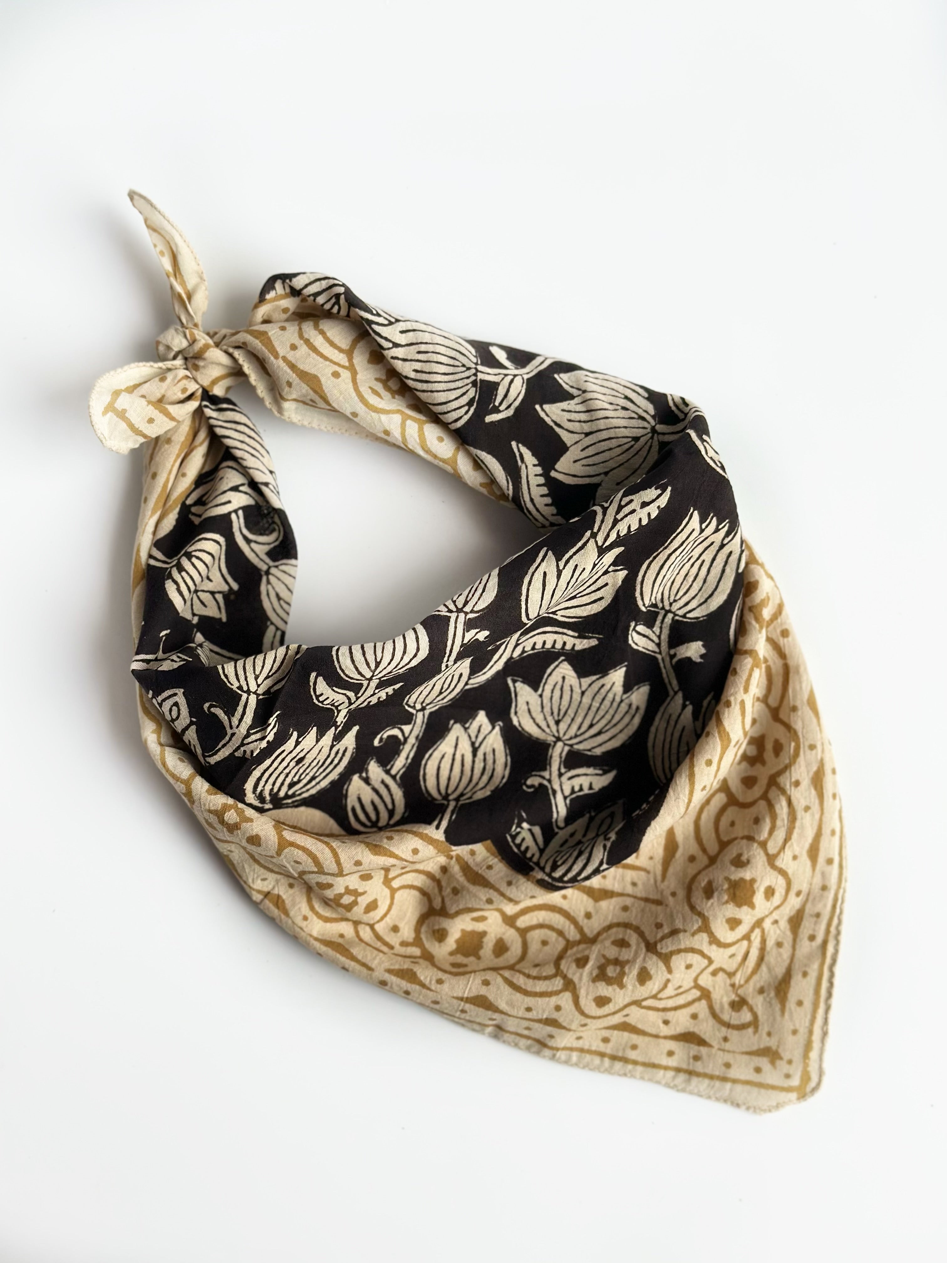 Lotus Noir Cotton Bandana (Pack of 2)