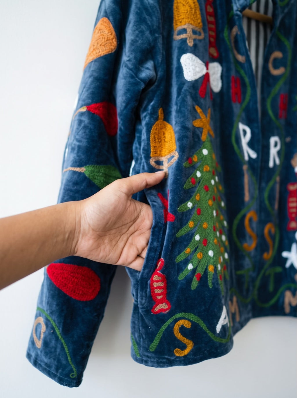 Christmas Santa Suzani Velvet Jacket
