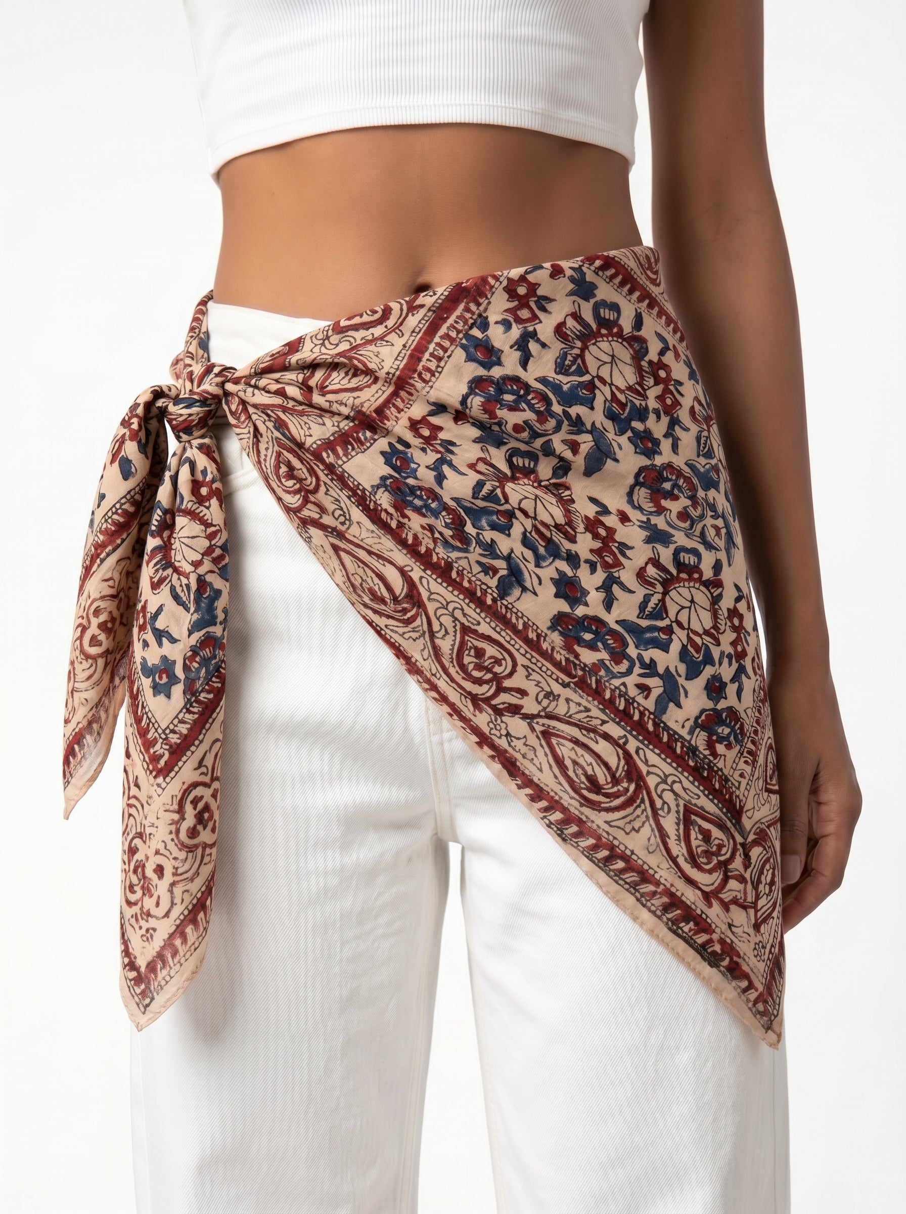 Ivory Bloom Cotton Bandana (Pack of 2)