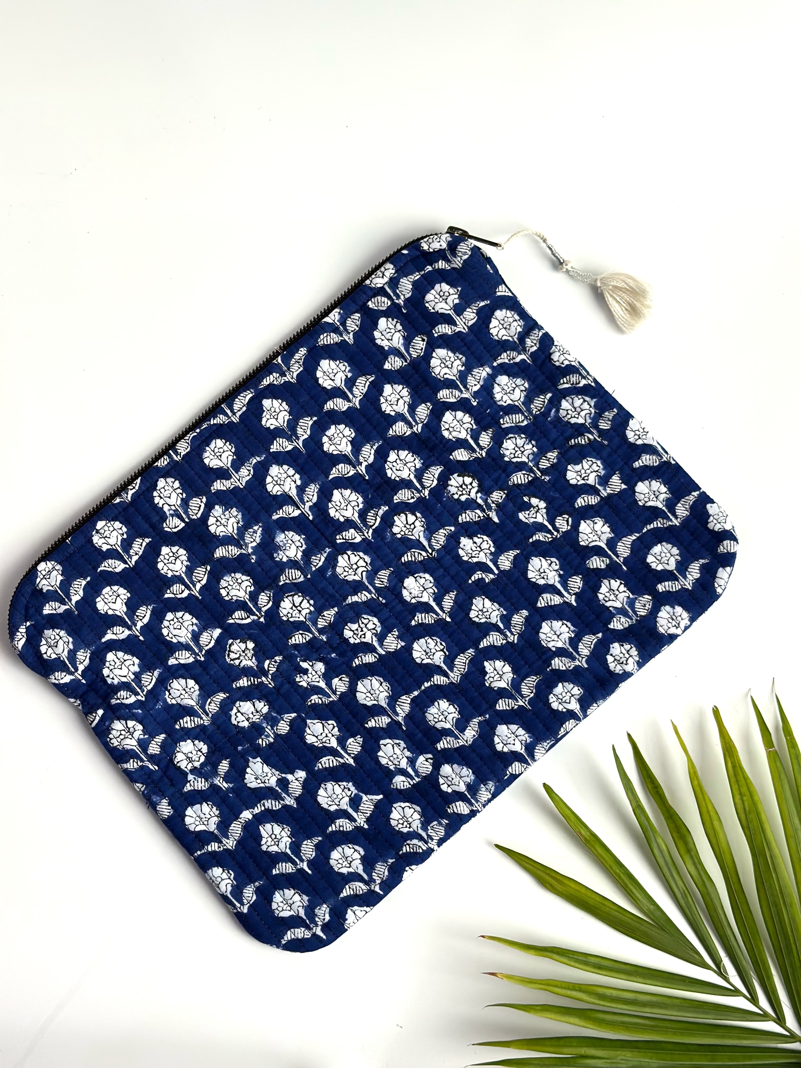 Royal Indigo Quilted Laptop & IPad Sleeve