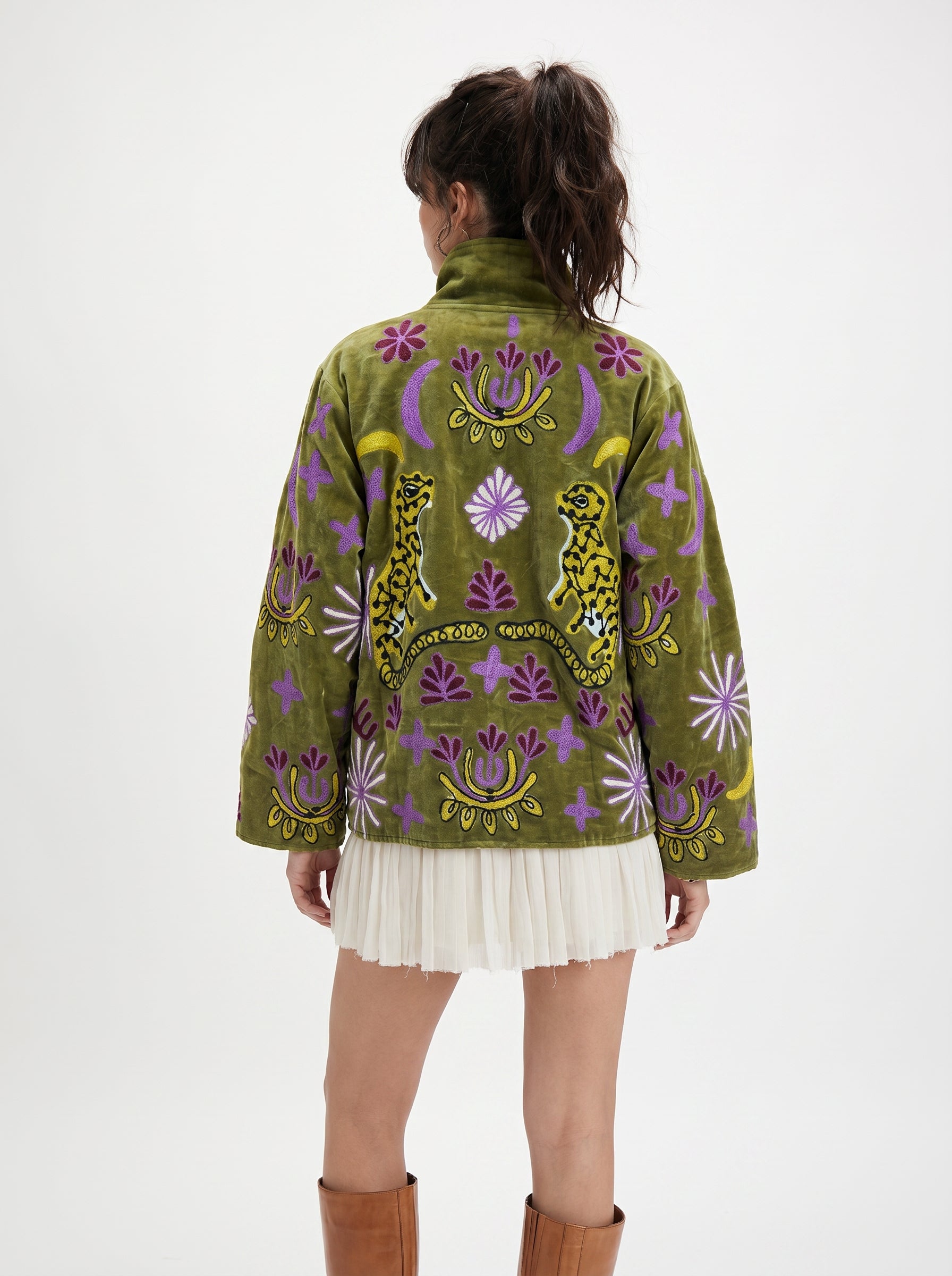 Olive Safari Velvet Jacket