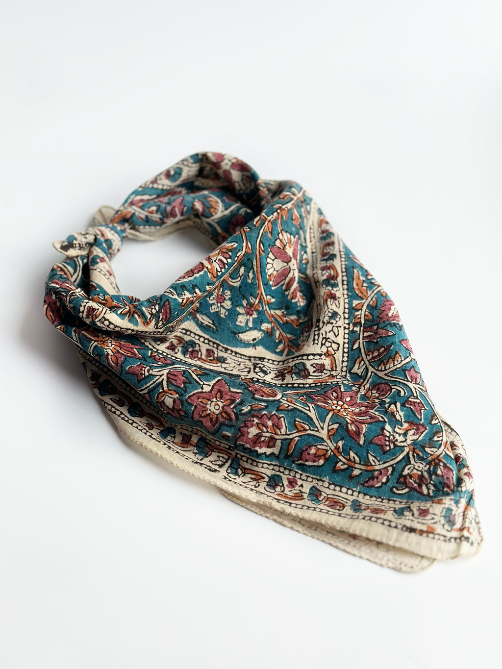Teal Blossom Cotton Bandana (Pack of 2)