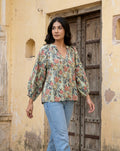 Floral Meadow Printed Cotton Top