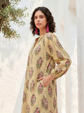 Mustard Blossom Stripe Cotton Dress