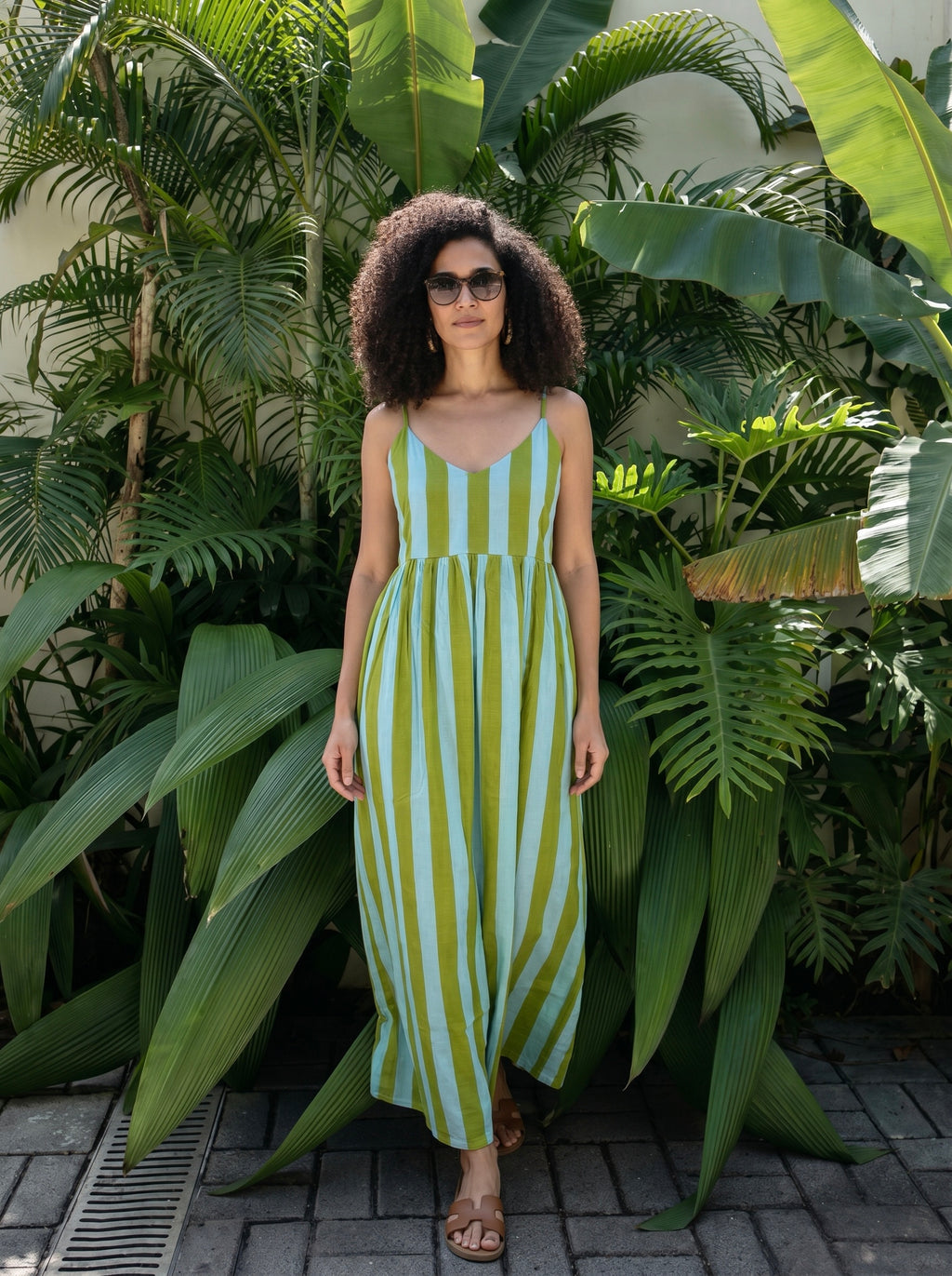 Tropical Breeze Striped Maxi Dress