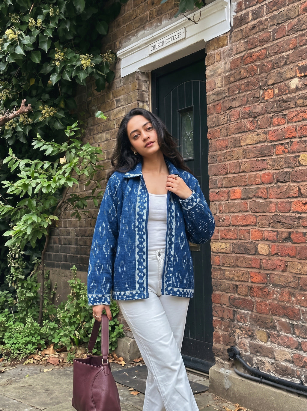 Indigo Ikat Block Print TNT Jacket