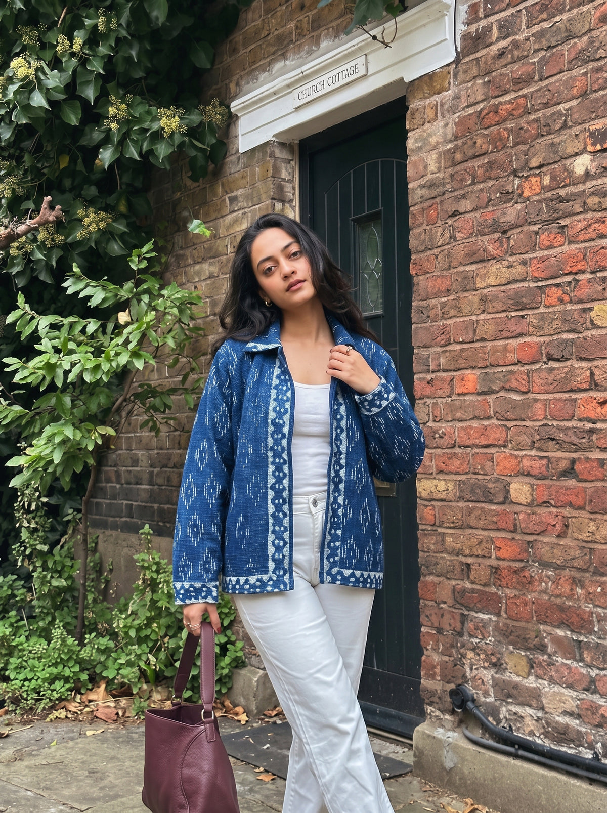 Indigo Ikat Block Print TNT Jacket