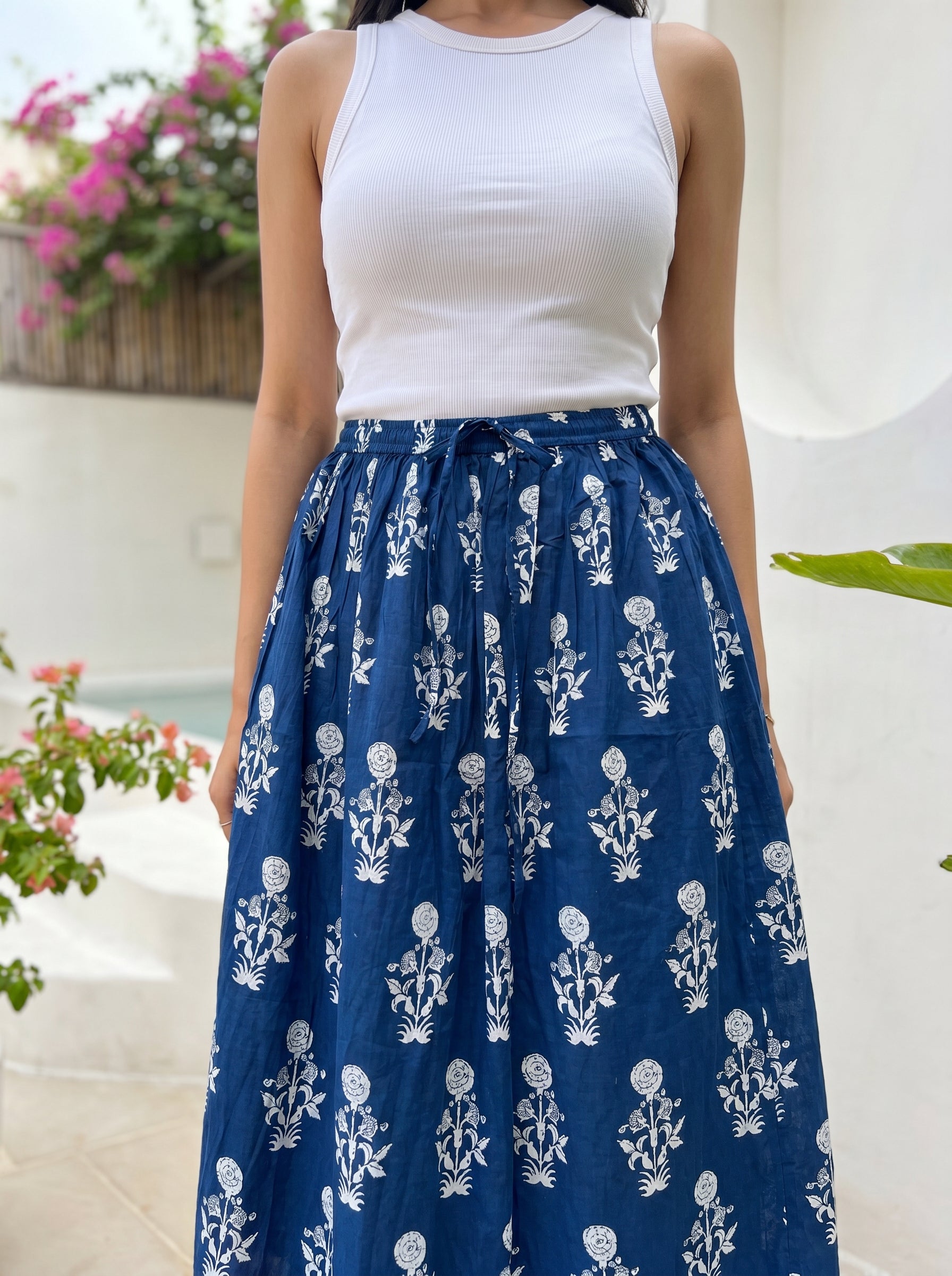 Indigo Bloom Skirt