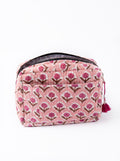 Pink Blossom Quilted Cosmetic Pouch