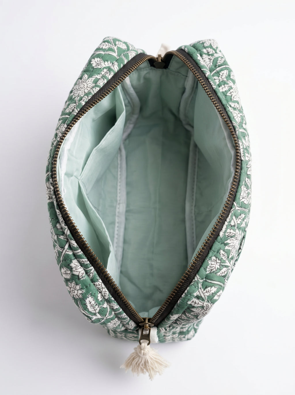 Sage Garden Quilted Cosmetic Pouch