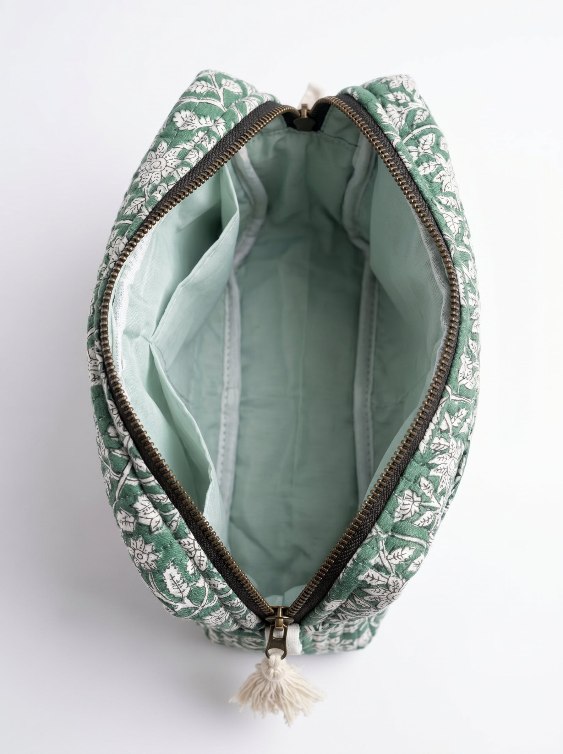 Sage Garden Quilted Cosmetic Pouch