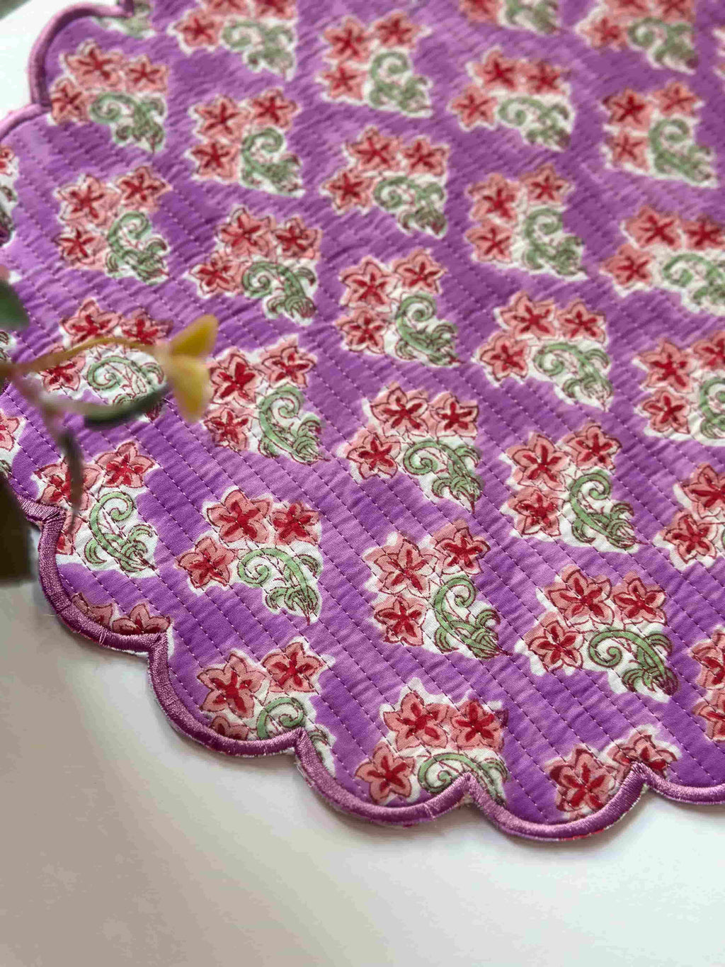 Royal Orchid Quilted Floral Placemats Set of 6