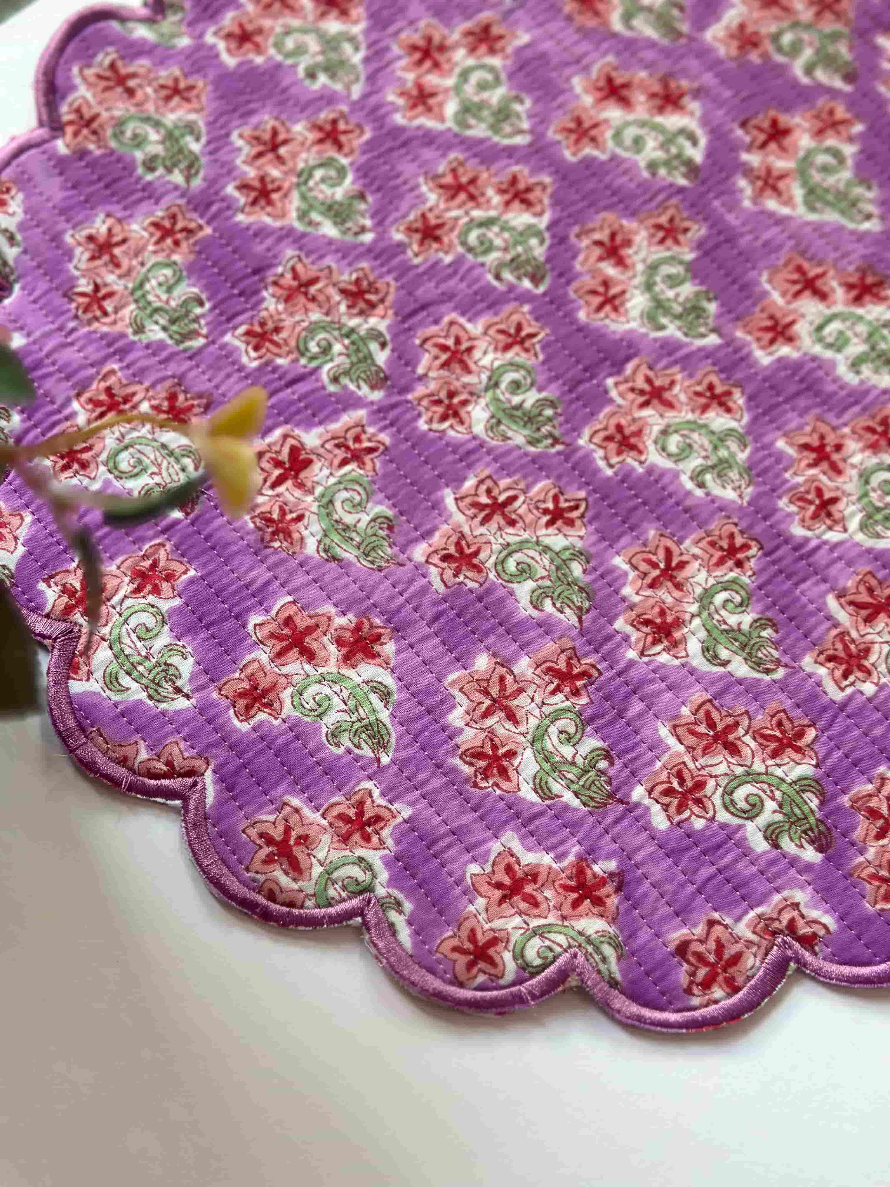 Royal Orchid Quilted Floral Placemats Set of 6