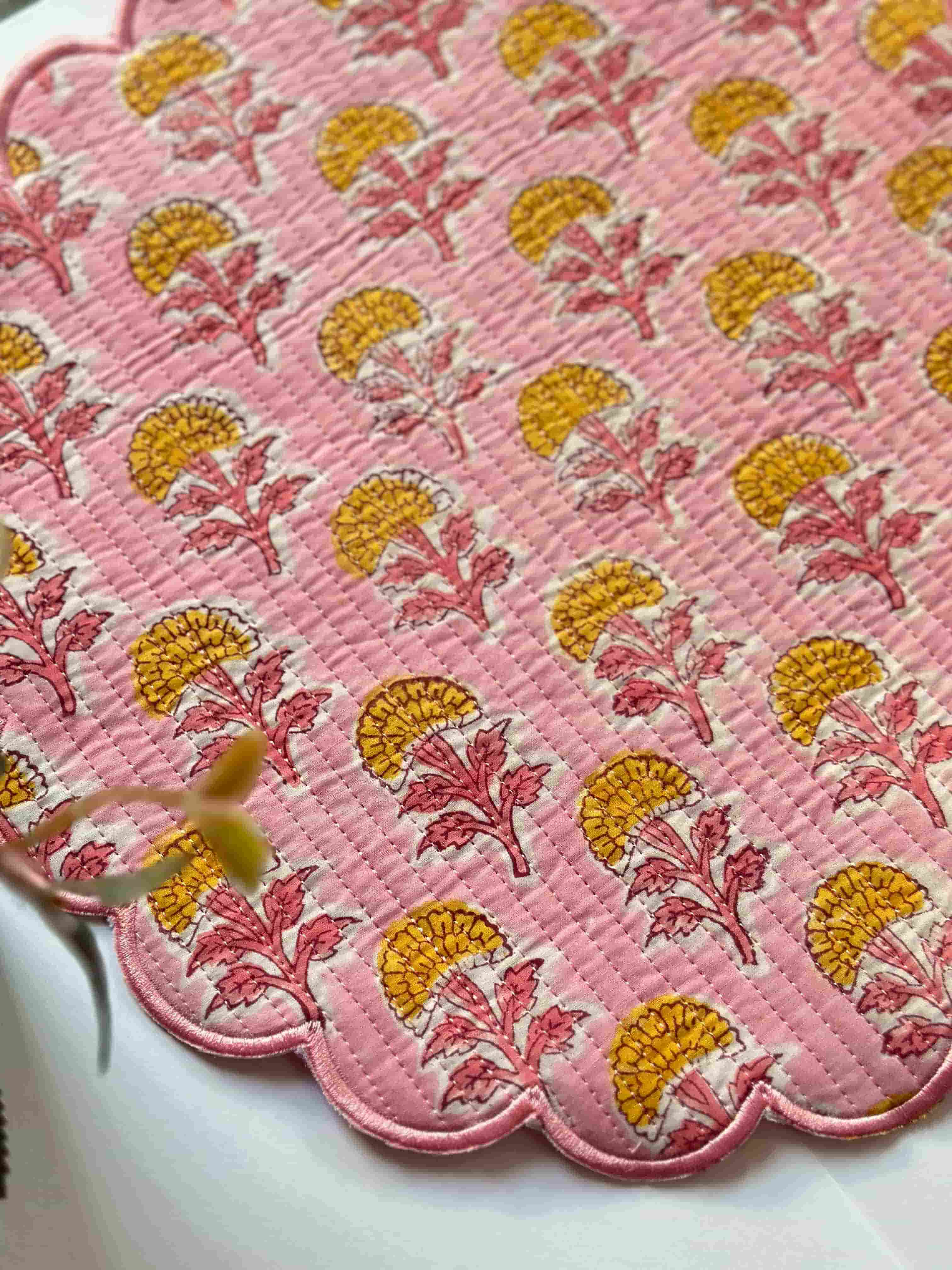 Blush Bloom Quilted Floral Placemats Set of 6