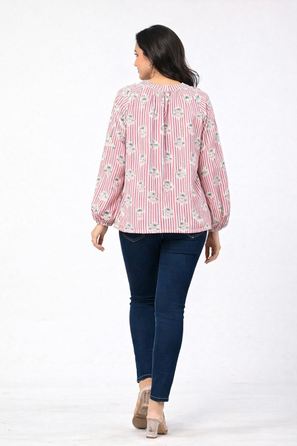 Blush Stripe Floral Grace Cotton Top