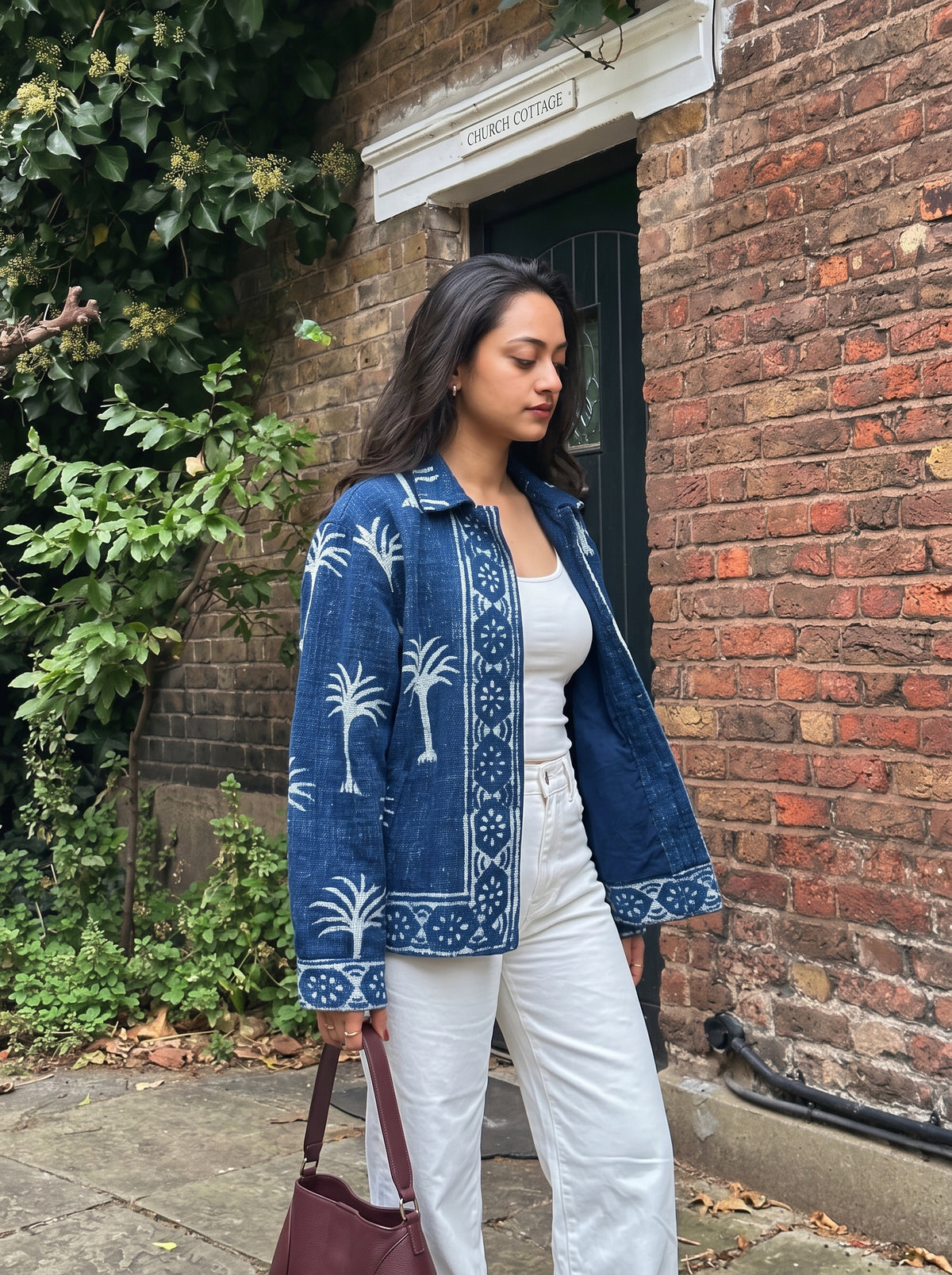 Indigo Palm Block Print TNT Jacket
