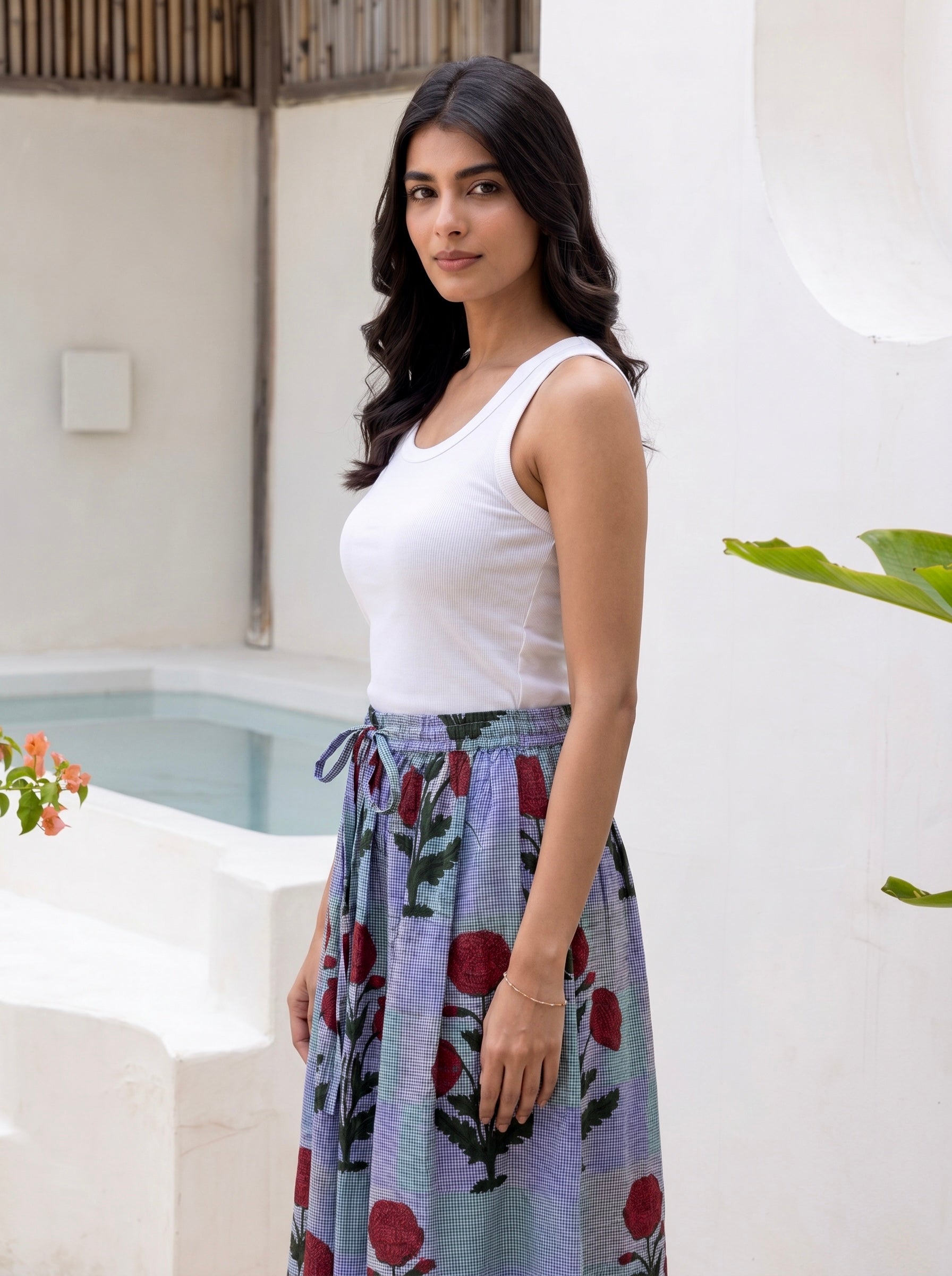 Vintage Rose Floral Skirt