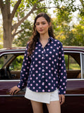 Midnight Polka Dot Cotton Shirt