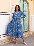Blue Meadow Flare Midi Dress