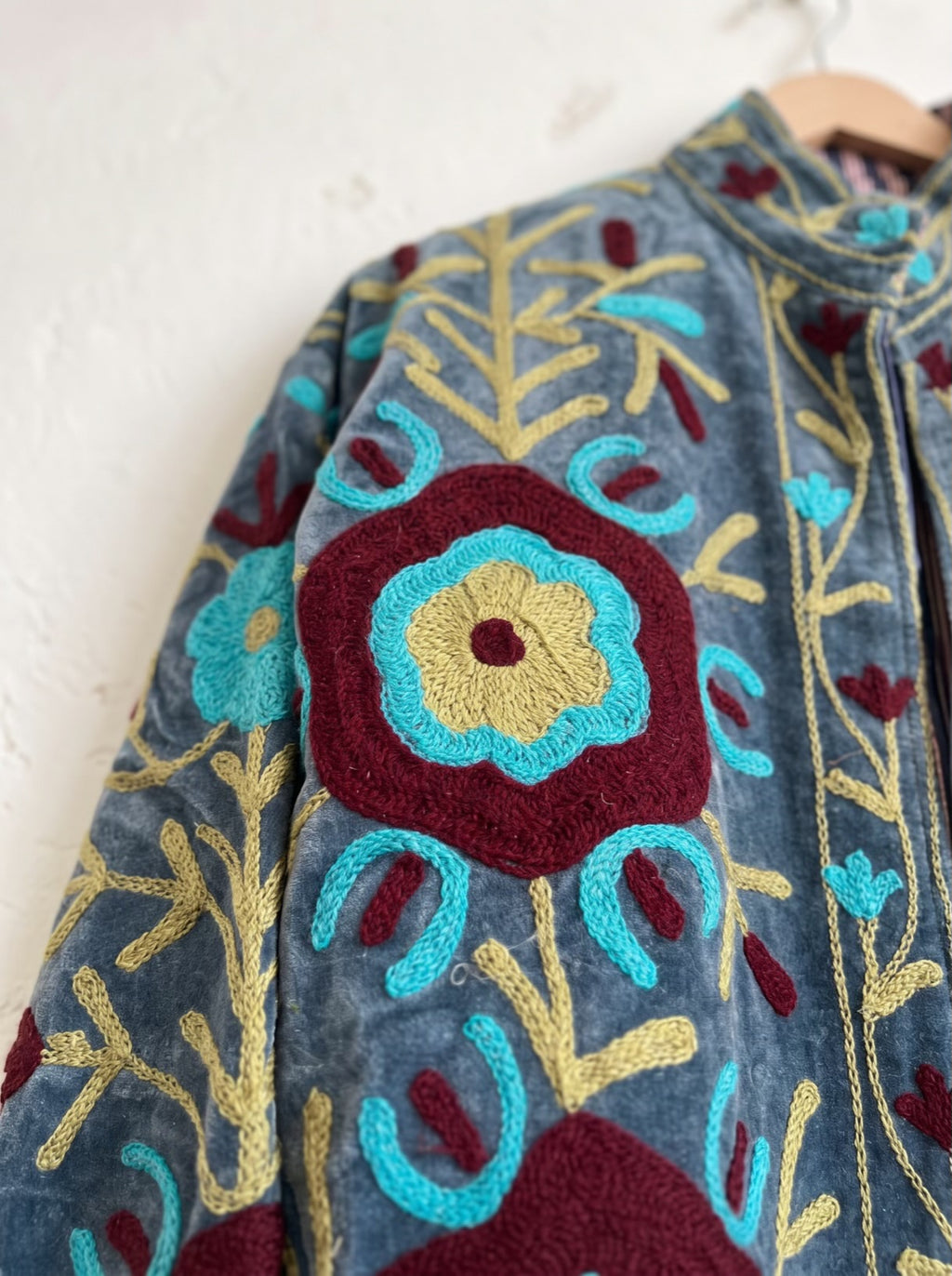 Azure Garden Suzani Velvet Jacket