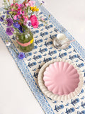 Blue Floral Buti Hand Block Print Table Runner