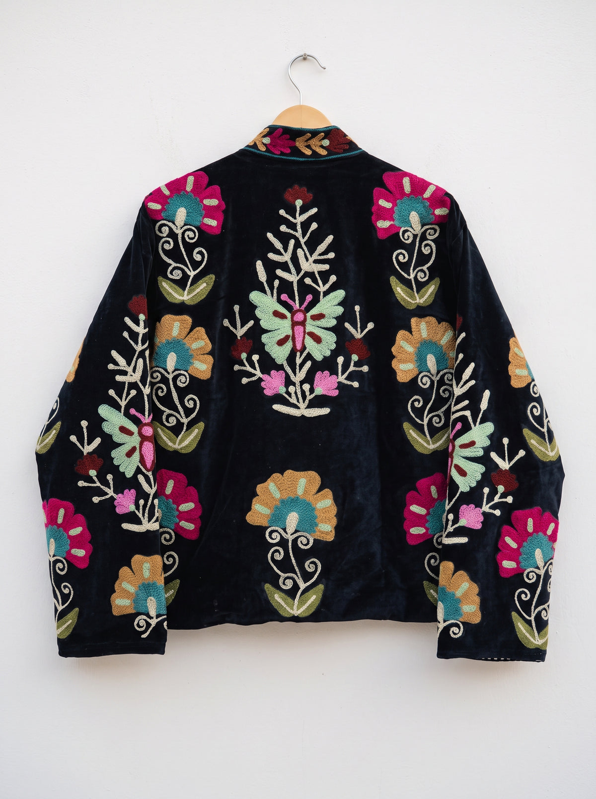 Midnight Garden Velvet Suzani Embroidered Jacket