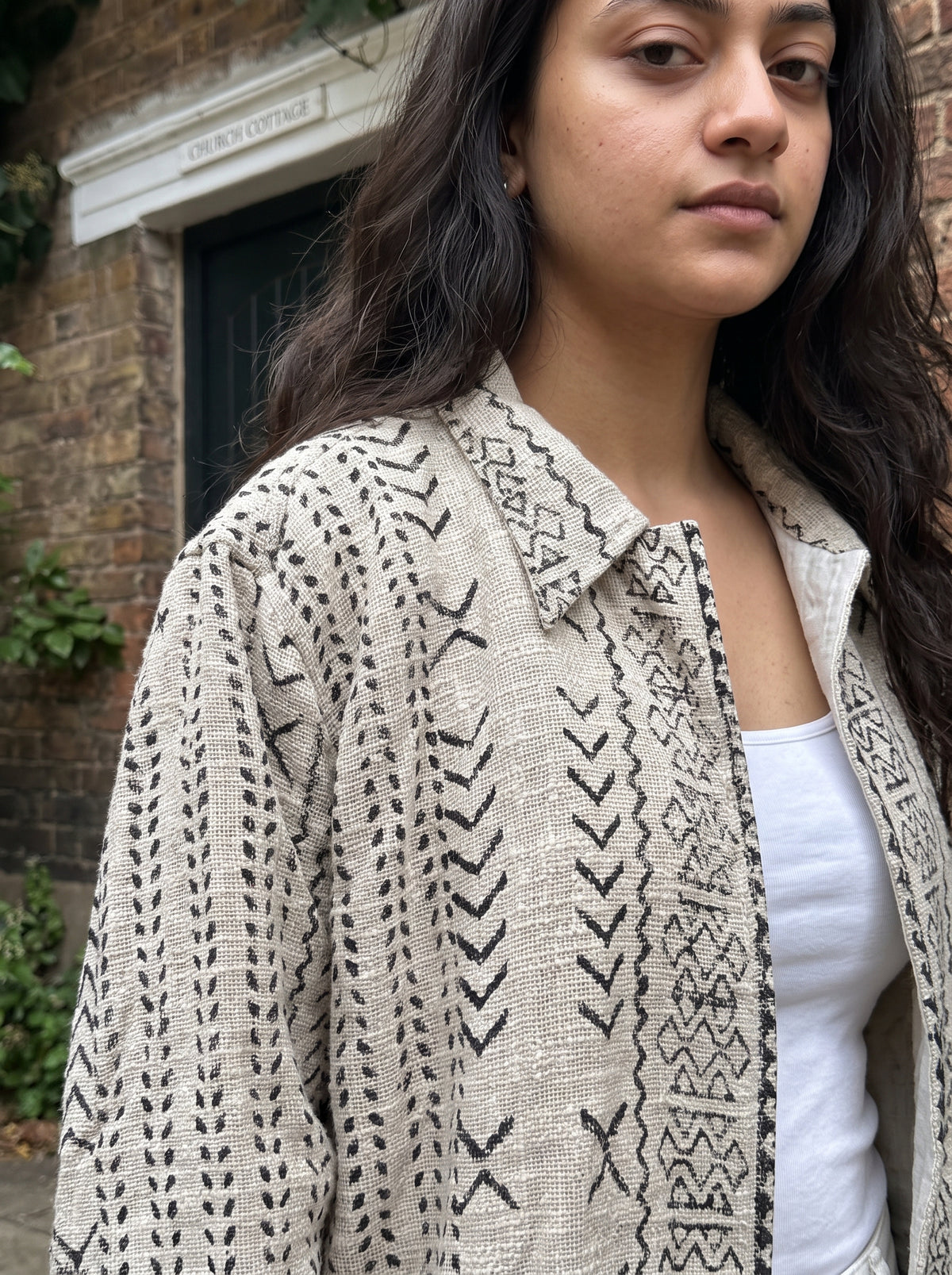 Ivory Tribal Block Print TNT Jacket
