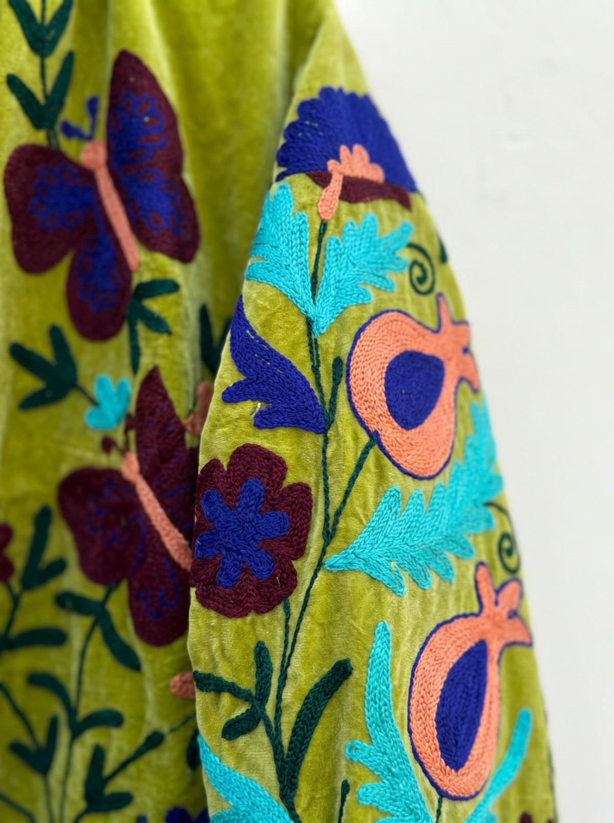 Butterfly Garden Embroidered Velvet Jacket