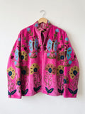 Pink Butterfly Suzani Velvet Jacket