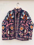 Navy Bloom Suzani Denim Jacket