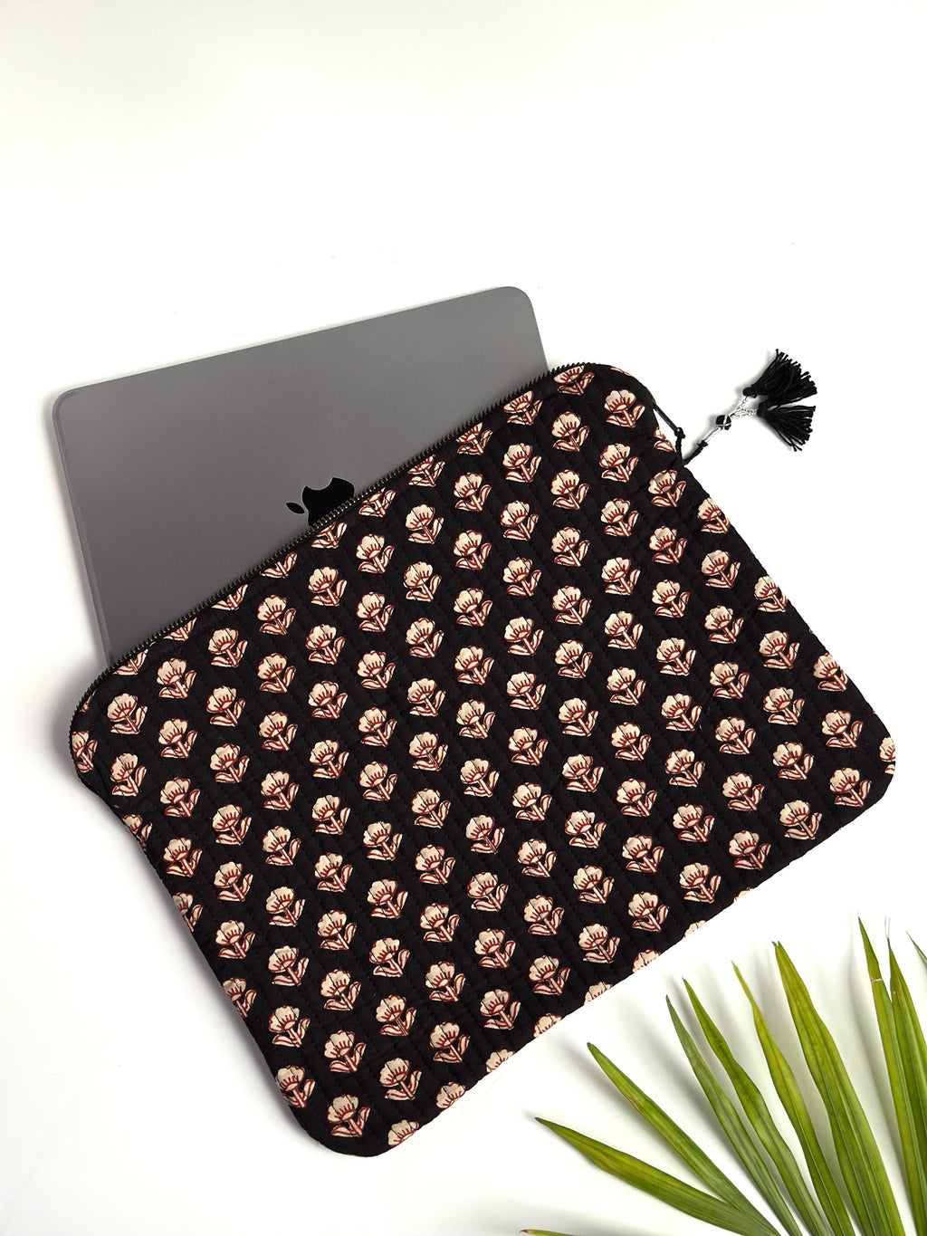 Midnight Bloom Quilted Laptop & IPad Sleeve
