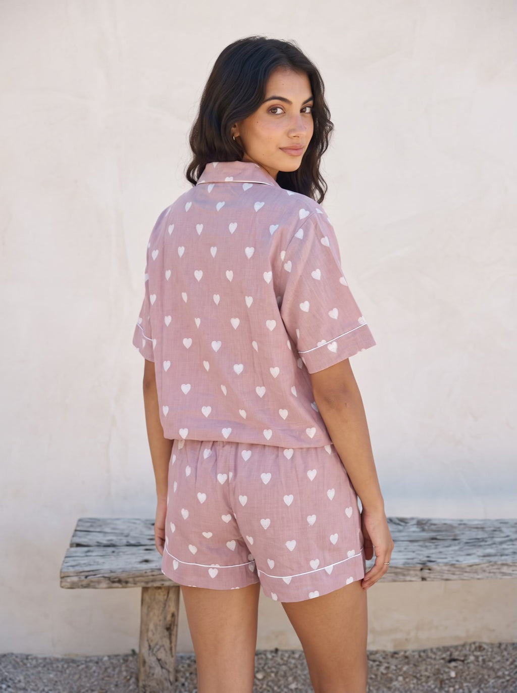 Blush Heart Cotton Pajama Set