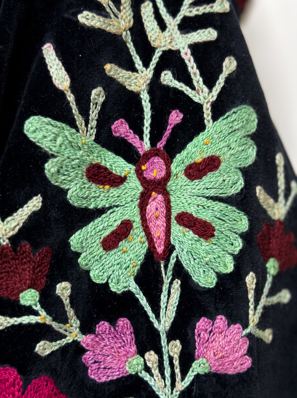 Midnight Garden Velvet Suzani Embroidered Jacket