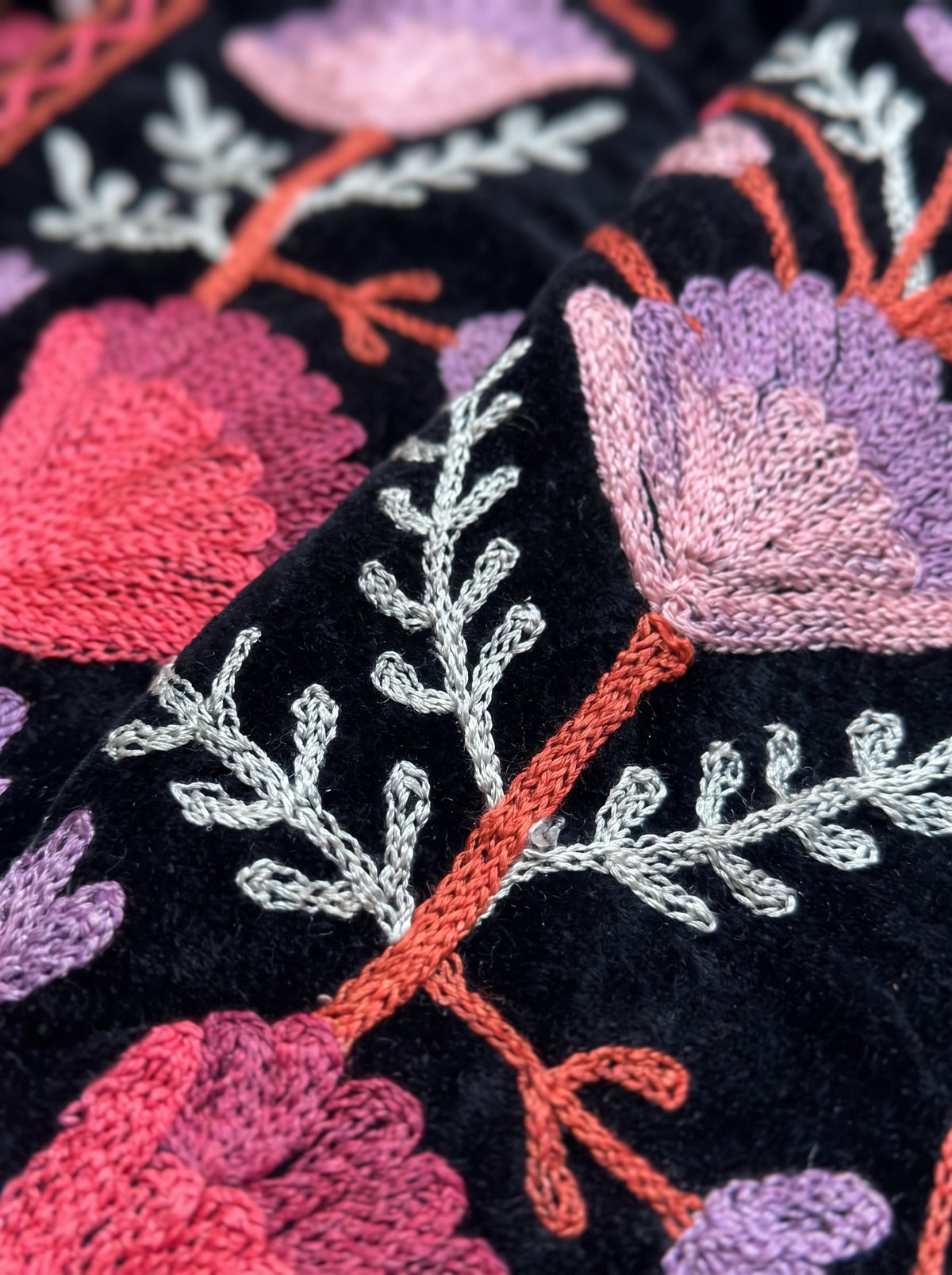 Black Bloom Embroidered Velvet Jacket