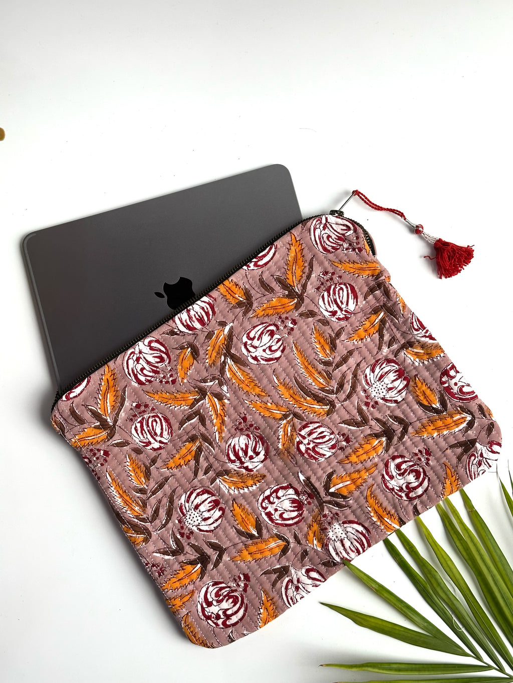 Rosewood Bloom Quilted Laptop & Ipad Sleeve