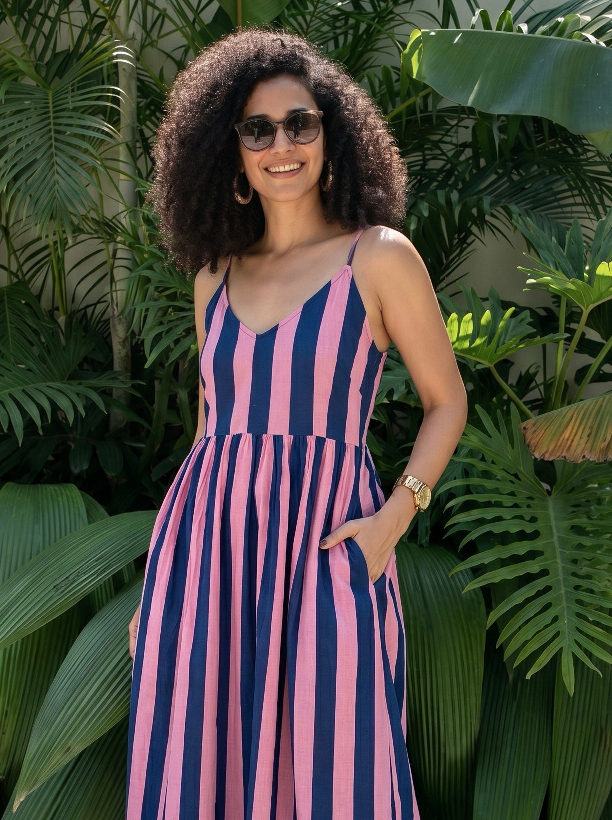 Sunset Chic Striped Maxi Dress