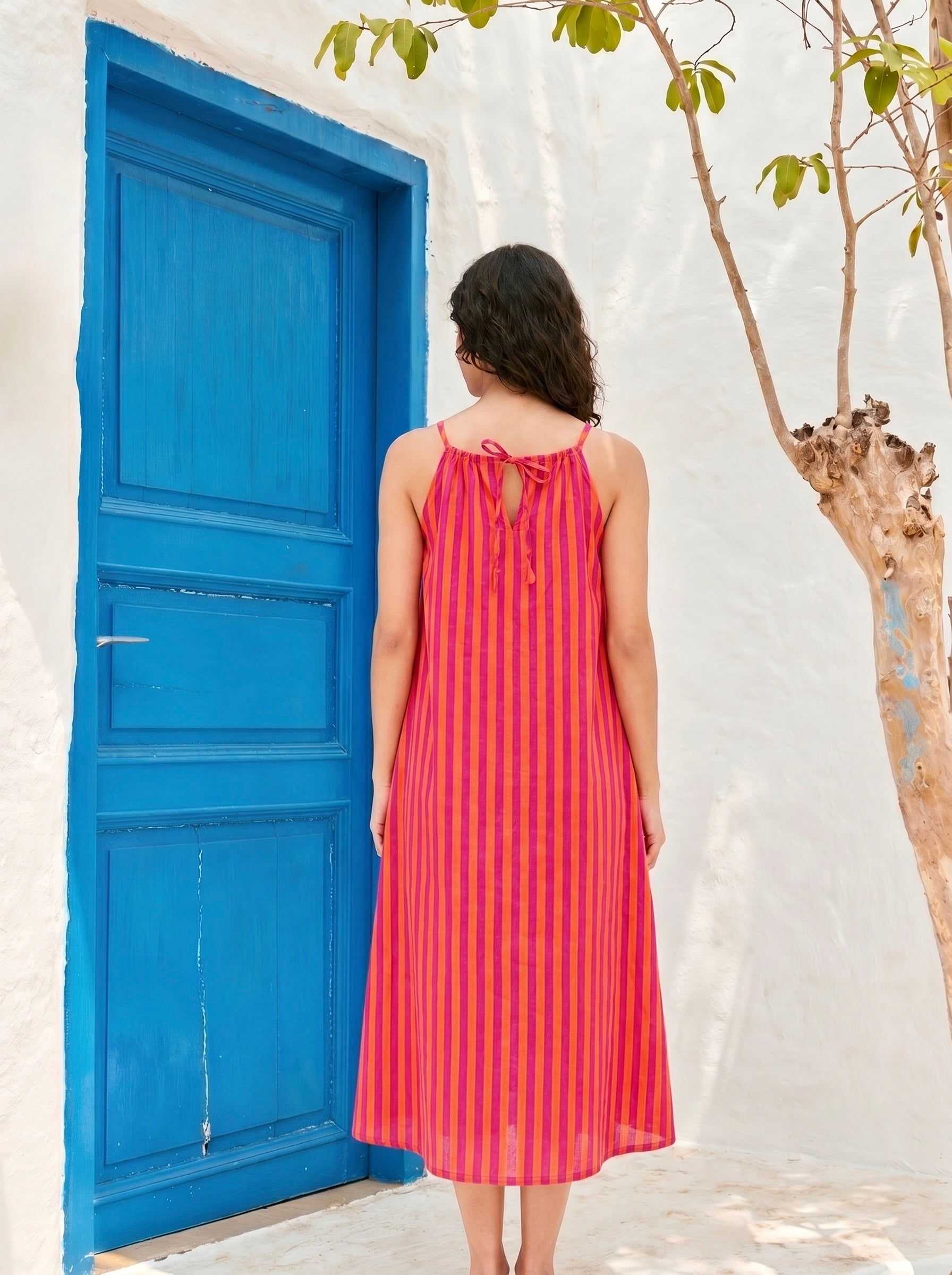 Sunset Stripe Cotton Dress