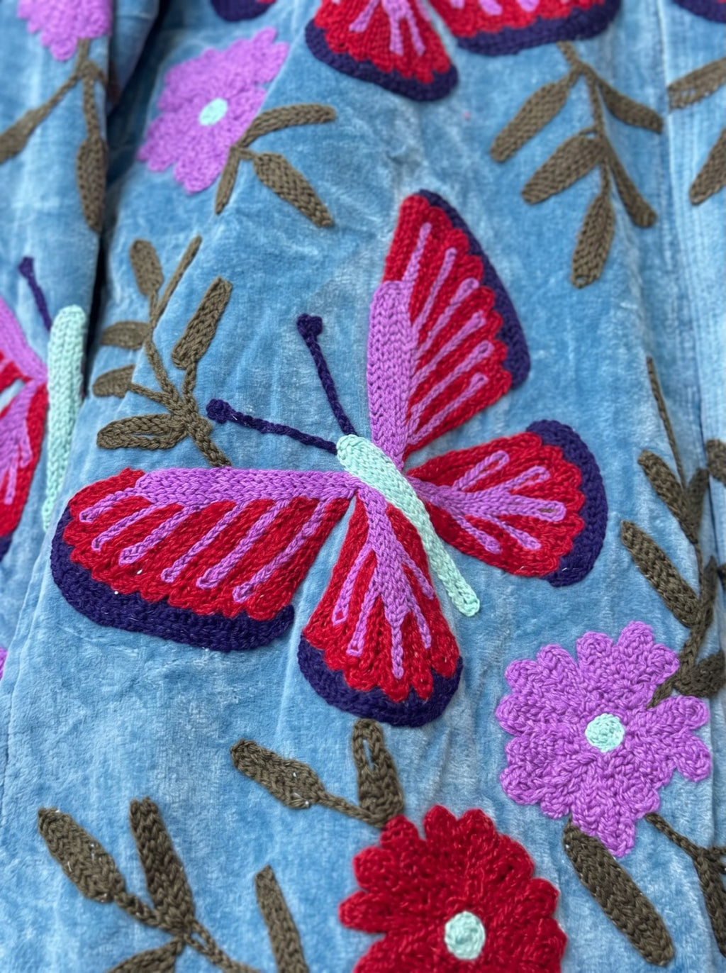 Butterfly Garden Suzani Velvet Jacket