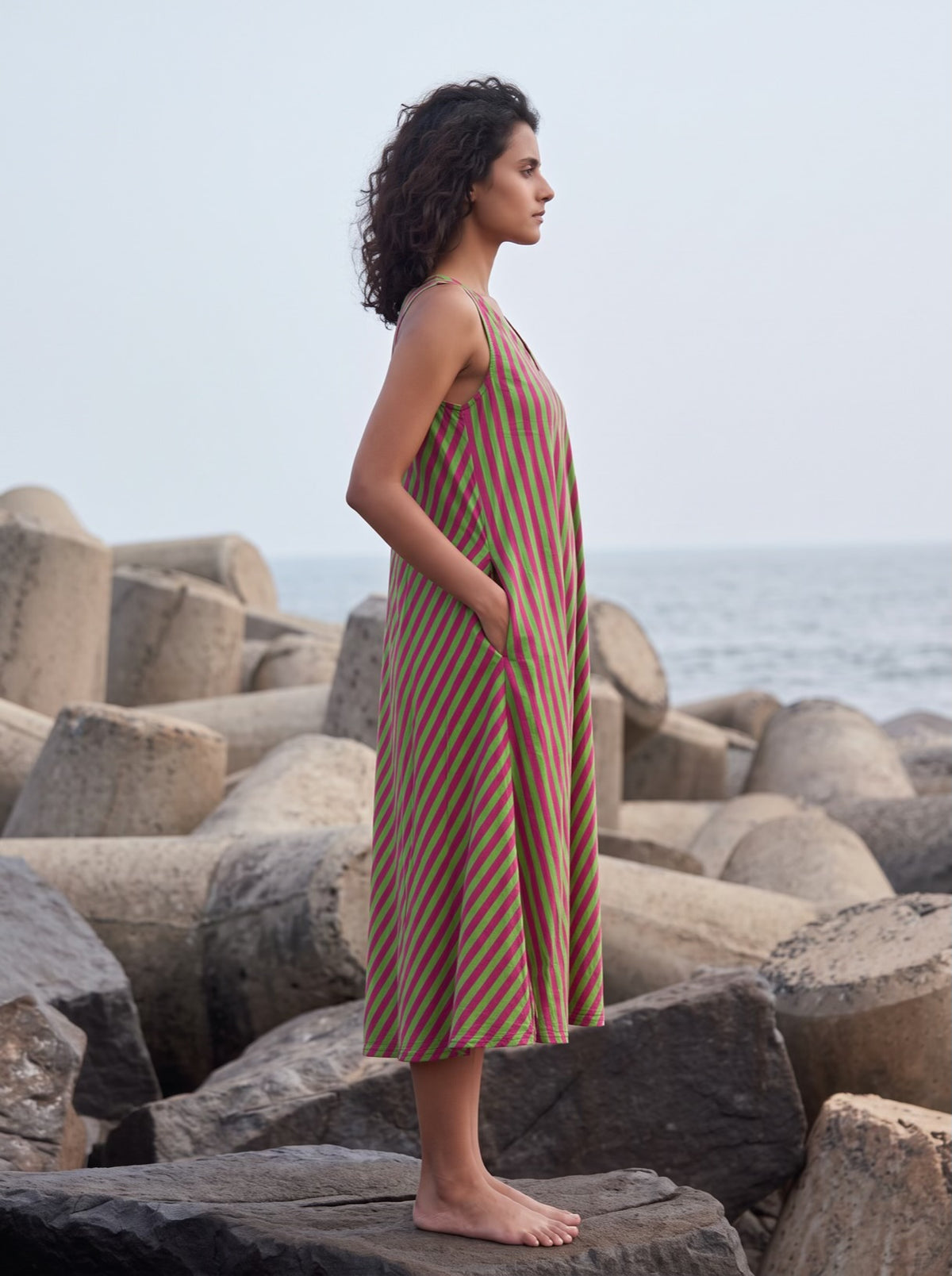 Pink Lime Summer Stripe Dress