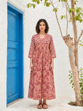Rose Bloom Cotton Printed Maxi Dress