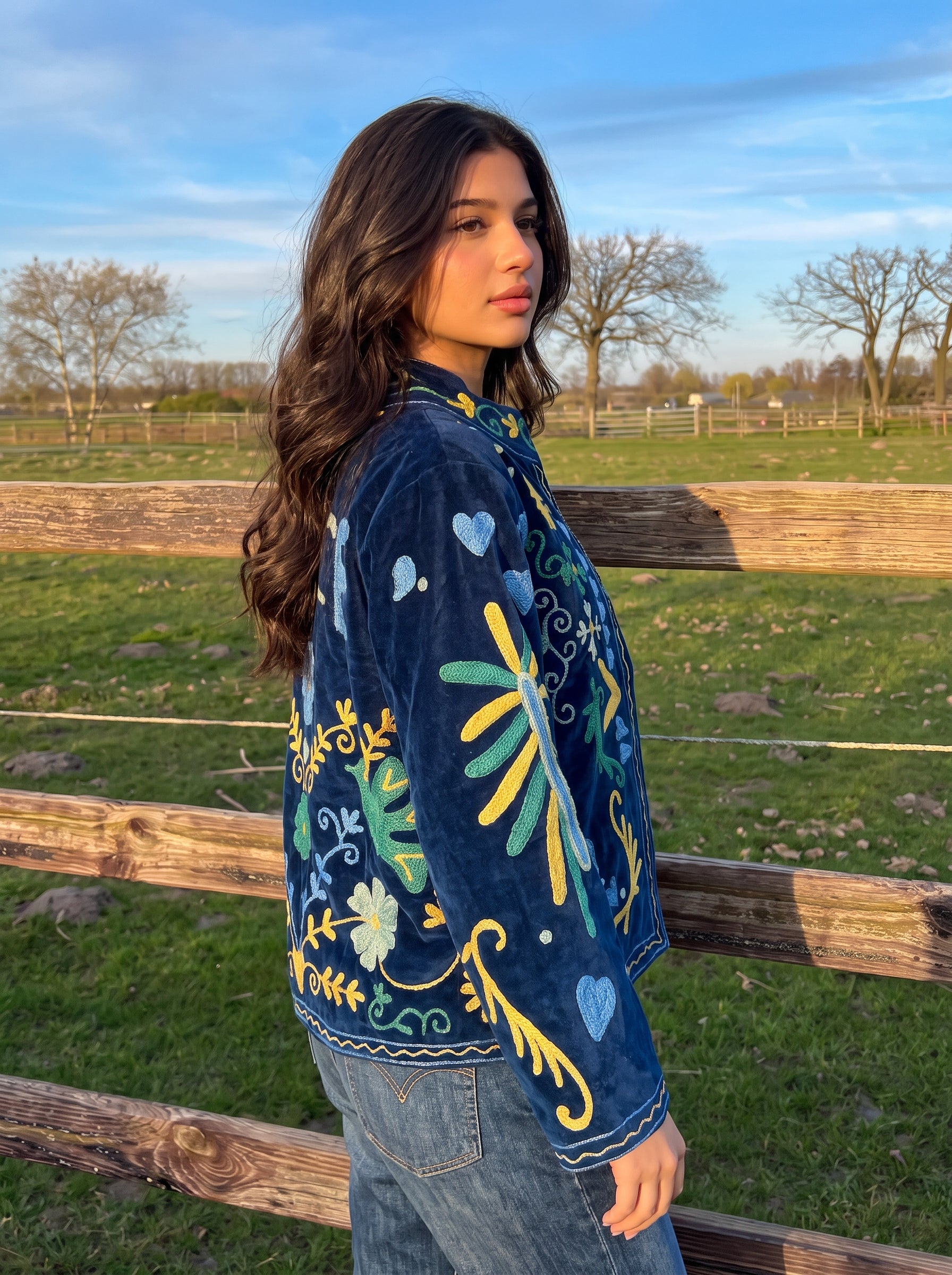 Royal Botanica Velvet Suzani Jacket