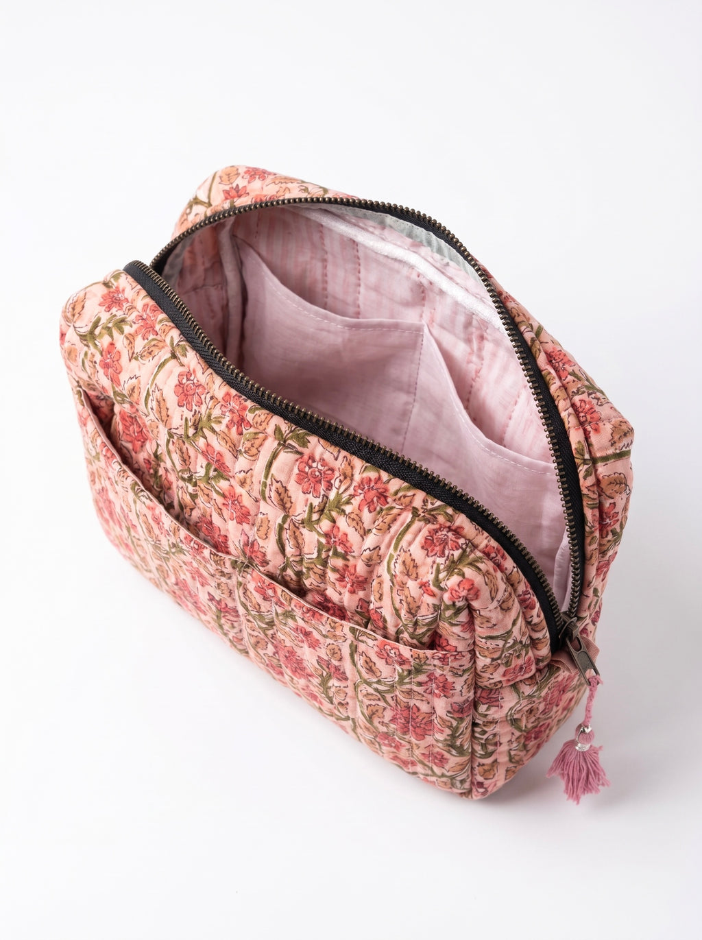 Vintage Rose Quilted Cosmetic Pouch