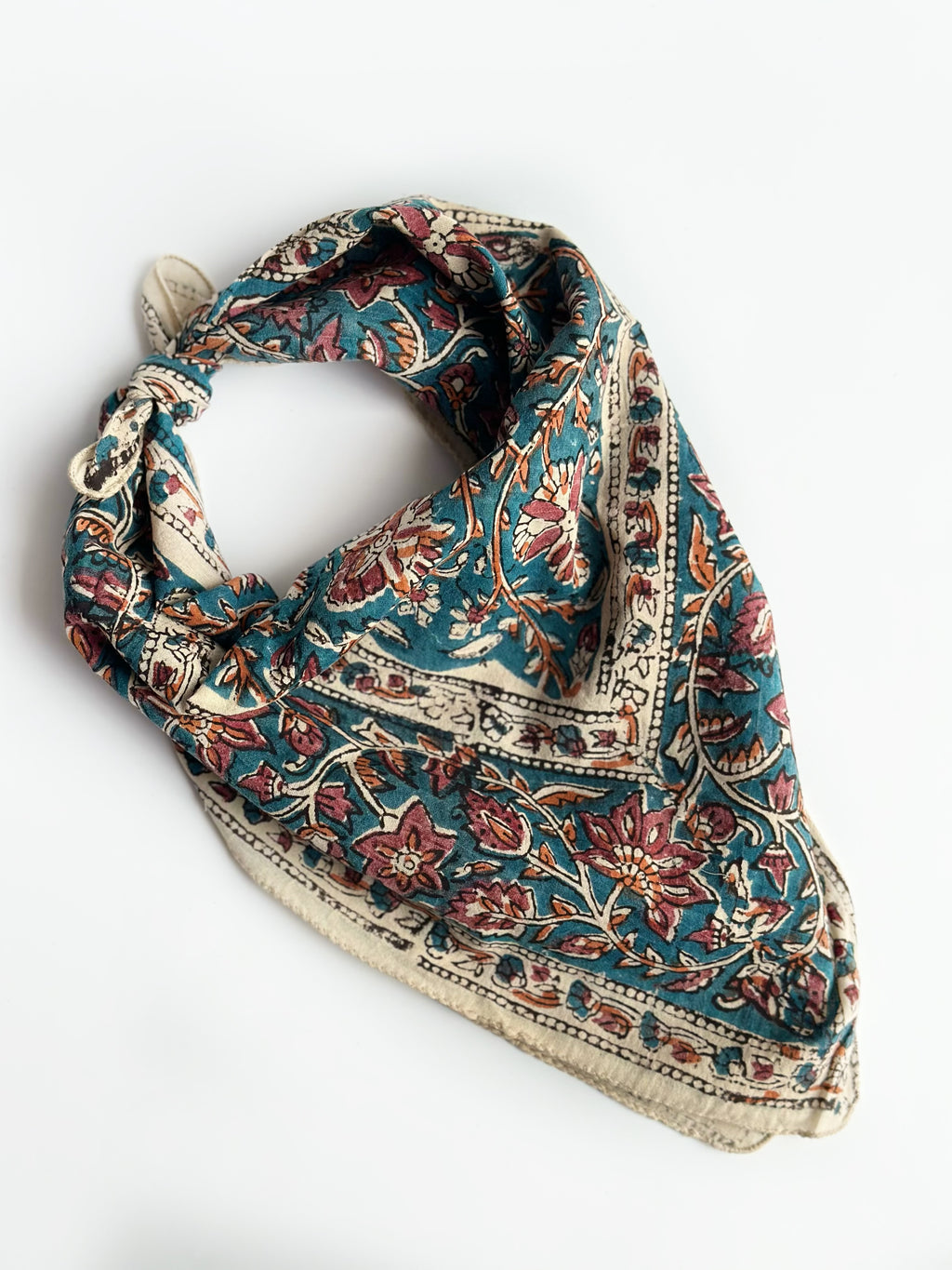 Teal Blossom Cotton Bandana (Pack of 2)