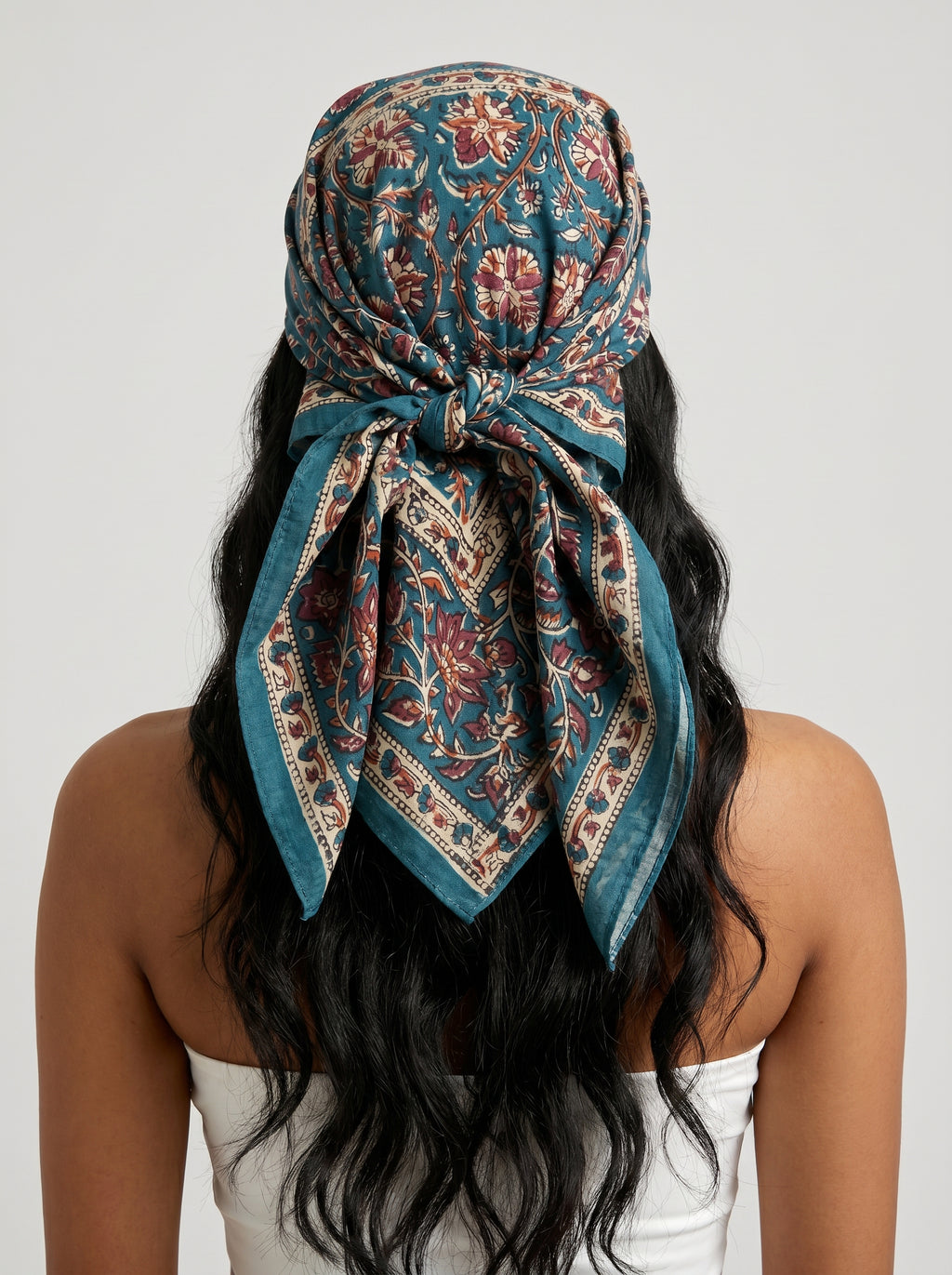 Teal Blossom Cotton Bandana (Pack of 2)