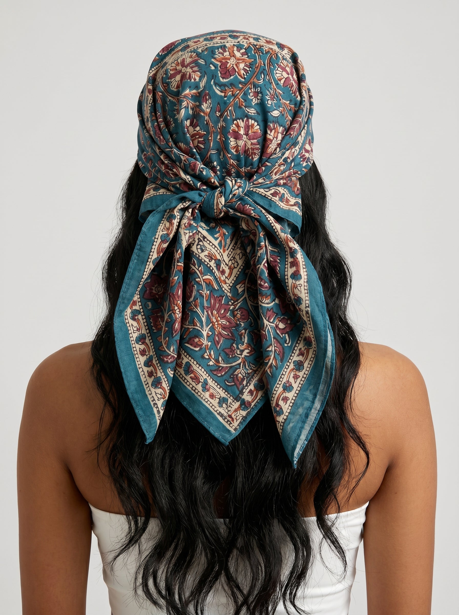 Teal Blossom Cotton Bandana (Pack of 2)