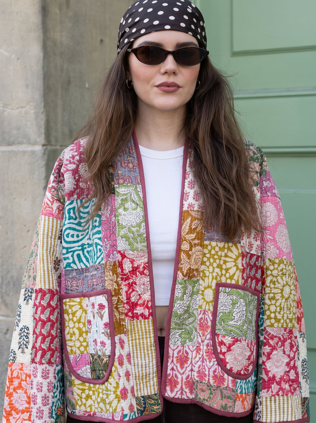 Patchwork Handblock Quilted Cotton Jacket