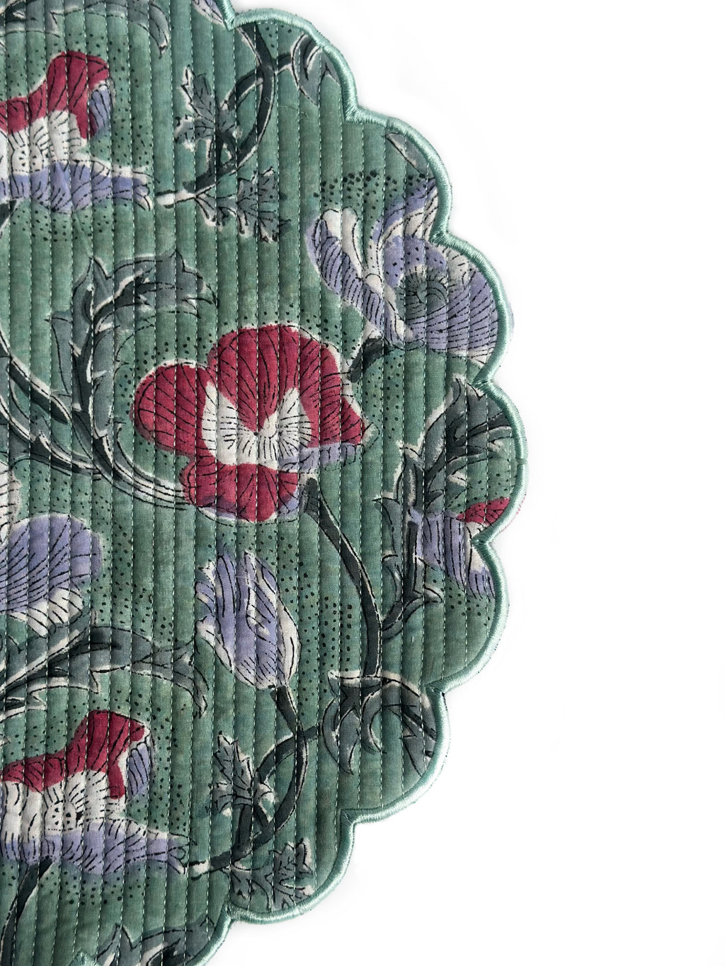 Sage Bloom Scalloped Placemats (set of 6)